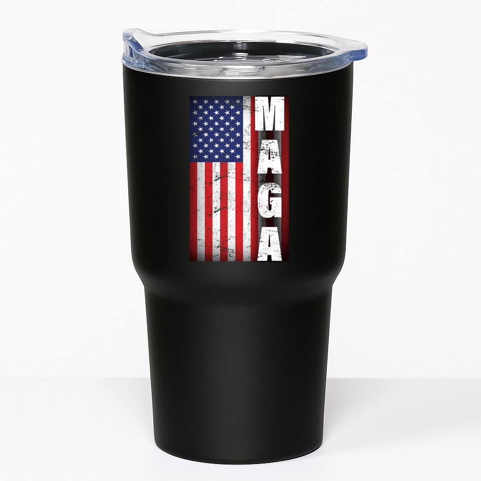 Vintage Grunge MAGA American Flag Tumbler