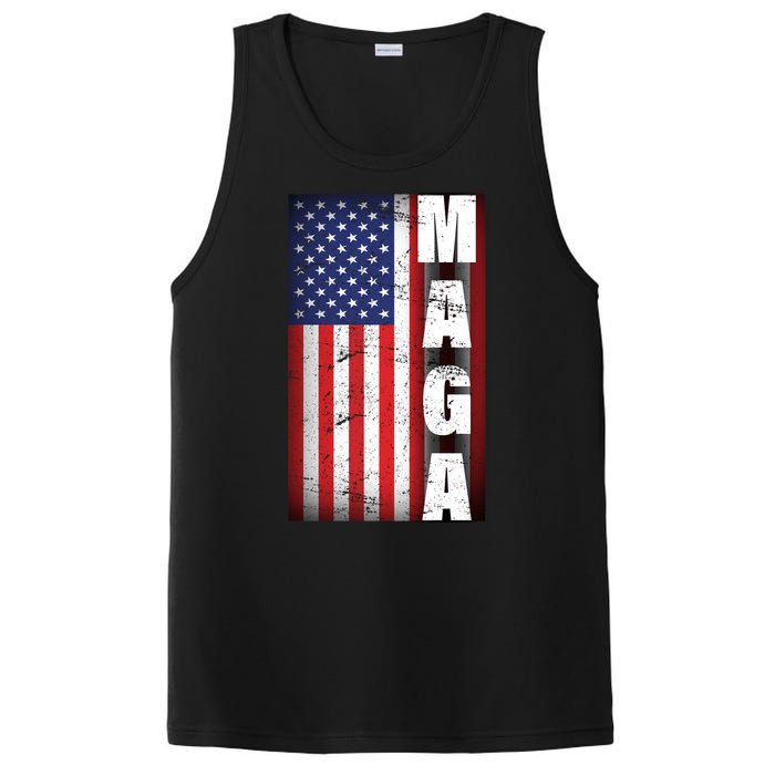 Vintage Grunge MAGA American Flag PosiCharge Competitor Tank