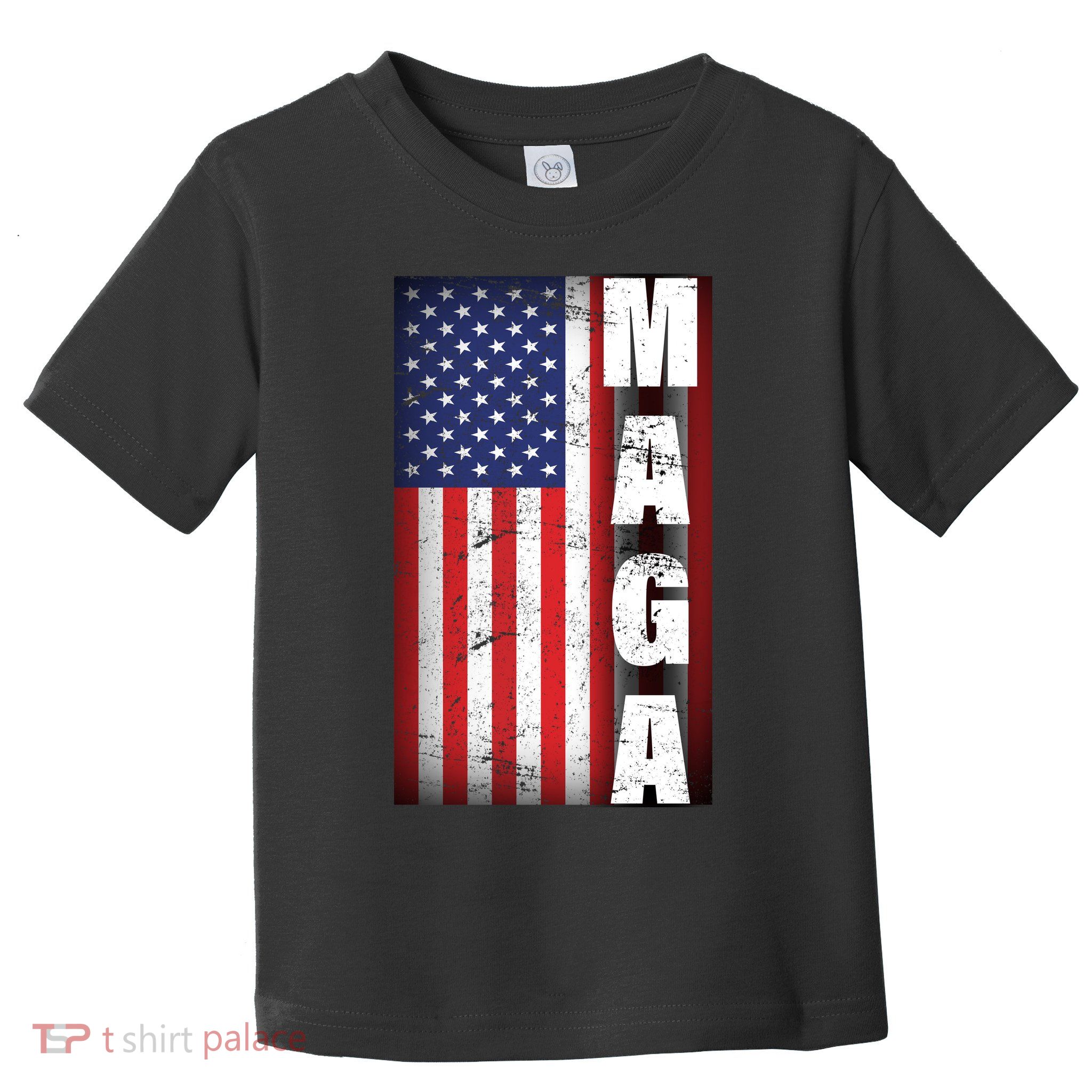 Vintage Grunge MAGA American Flag Toddler T-Shirt