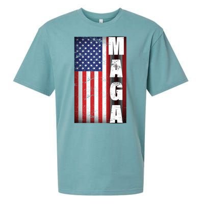 Vintage Grunge MAGA American Flag Sueded Cloud Jersey T-Shirt