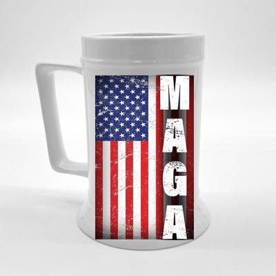 Vintage Grunge MAGA American Flag Beer Stein