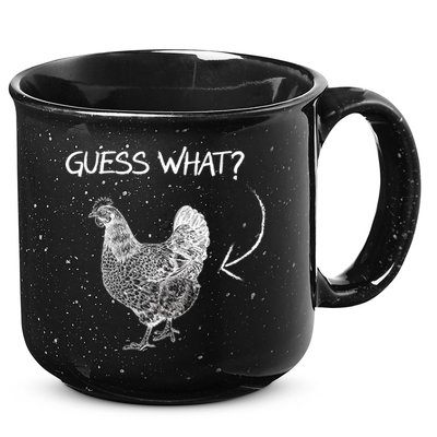 Vintage Guess What Chicken Butt Funny 15oz Campfire Ceramic Mug