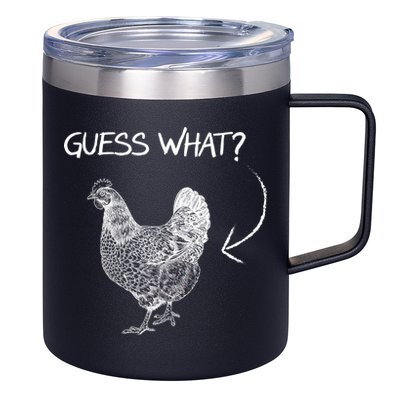 Vintage Guess What Chicken Butt Funny 12oz Stainless Steel Coffee Mug