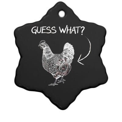 Vintage Guess What Chicken Butt Funny Ceramic Star Ornament