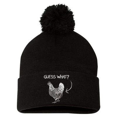 Vintage Guess What Chicken Butt Funny Pom Pom 12in Knit Beanie