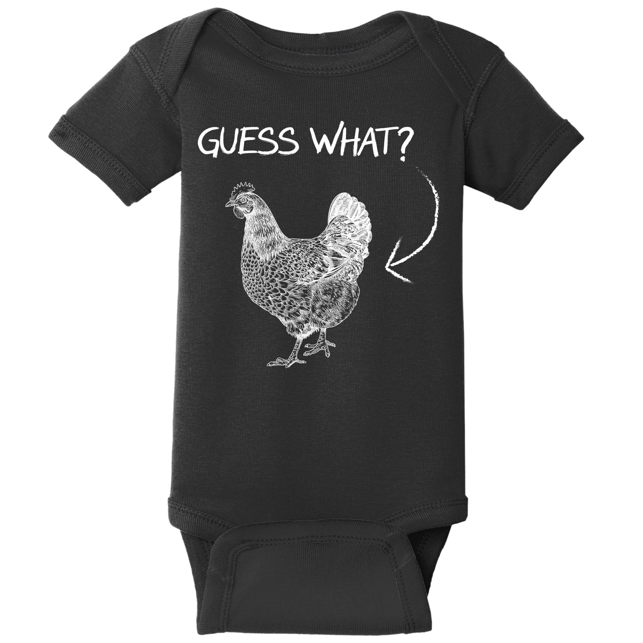 Vintage Guess What Chicken Butt Funny Baby Bodysuit