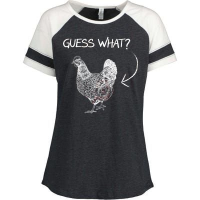 Vintage Guess What Chicken Butt Funny Enza Ladies Jersey Colorblock Tee