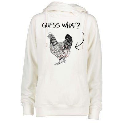 Vintage Guess What Chicken Butt Funny Womens Funnel Neck Pullover Hood