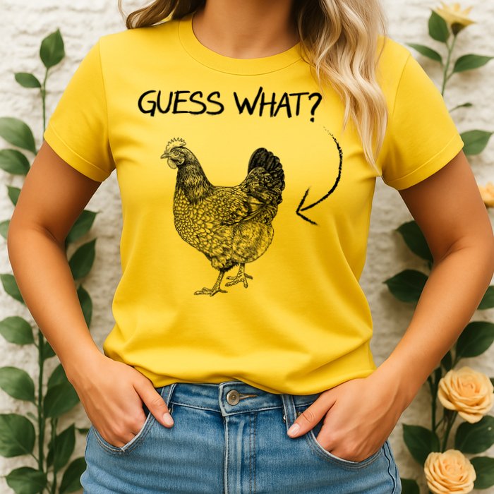 Vintage Guess What Chicken Butt Funny Womens T-Shirt