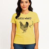 Vintage Guess What Chicken Butt Funny Womens T-Shirt