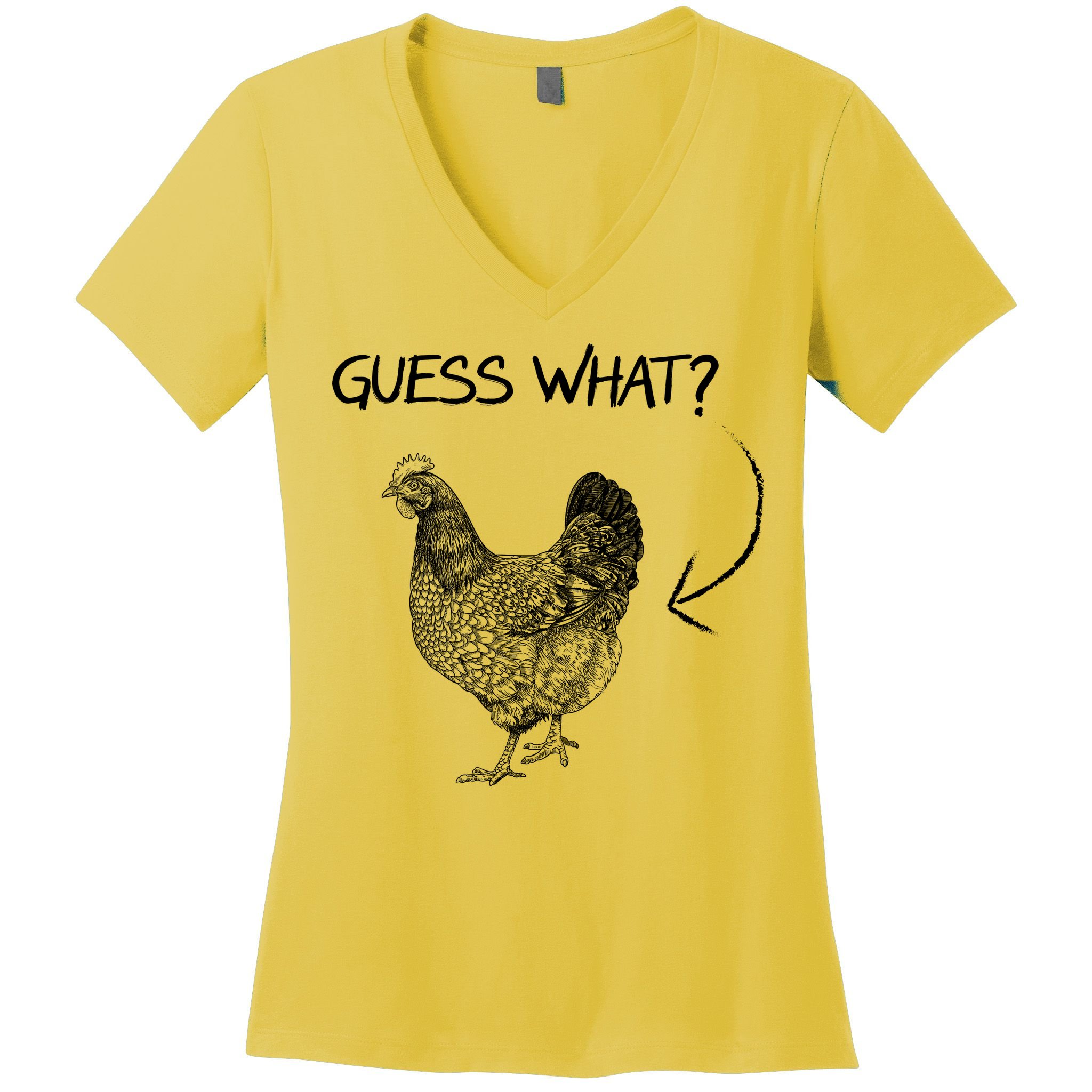 Vintage Guess What Chicken Butt Funny Women's V-Neck T-Shirt