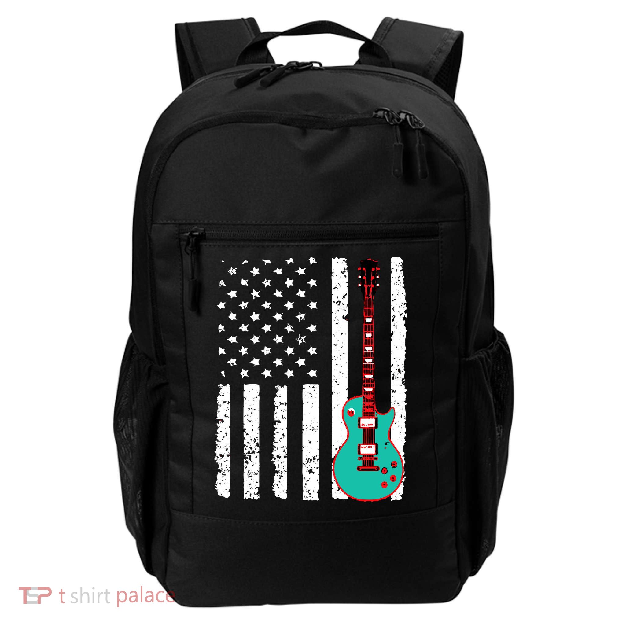 Vintage Guitar American Flag Backpack