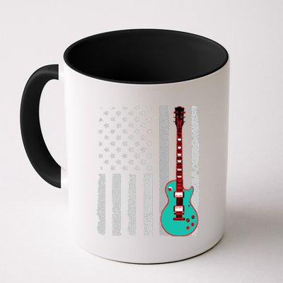 Vintage Guitar American Flag Coffee Mug