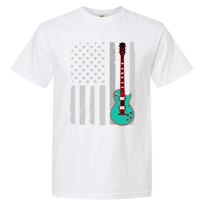 Vintage Guitar American Flag Garment-Dyed Heavyweight T-Shirt