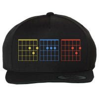 Vintage Guitar Chord Dad Funny Music Fathers Day Wool Snapback Cap