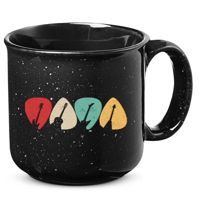Vintage Guitar Picks  15oz Campfire Ceramic Mug