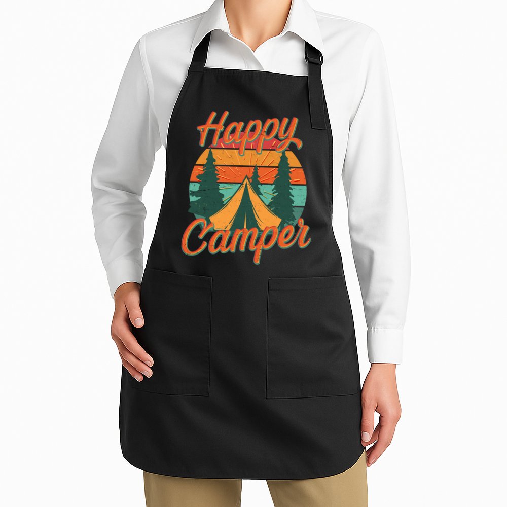 Vintage Happy Camper Emblem Apron