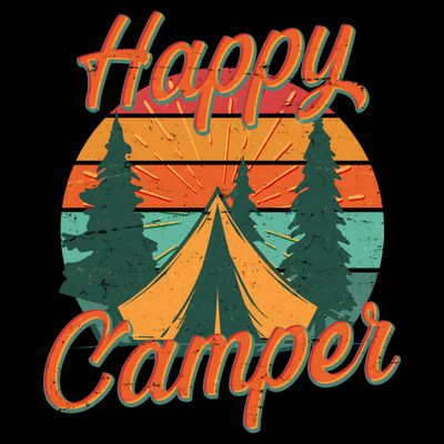 Vintage Happy Camper Emblem T-Shirt