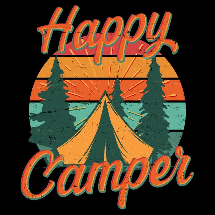 Vintage Happy Camper Emblem Tank Top