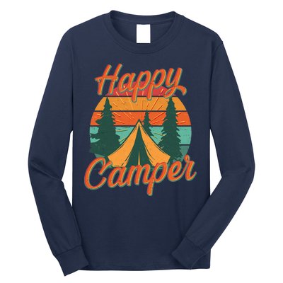 Vintage Happy Camper Emblem Long Sleeve Shirt