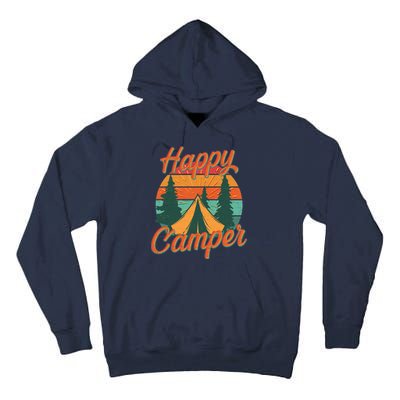 Vintage Happy Camper Emblem Tall Hoodie