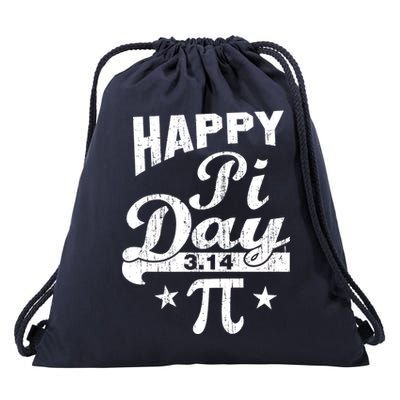 Vintage Happy Pi Day 3.14 Drawstring Bag