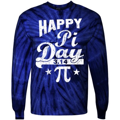 Vintage Happy Pi Day 3.14 Tie-Dye Long Sleeve Shirt