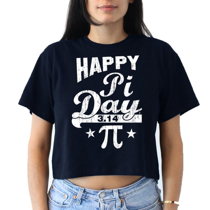 Vintage Happy Pi Day 3.14 Crop Top