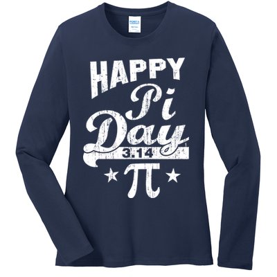 Vintage Happy Pi Day 3.14 Ladies Long Sleeve Shirt