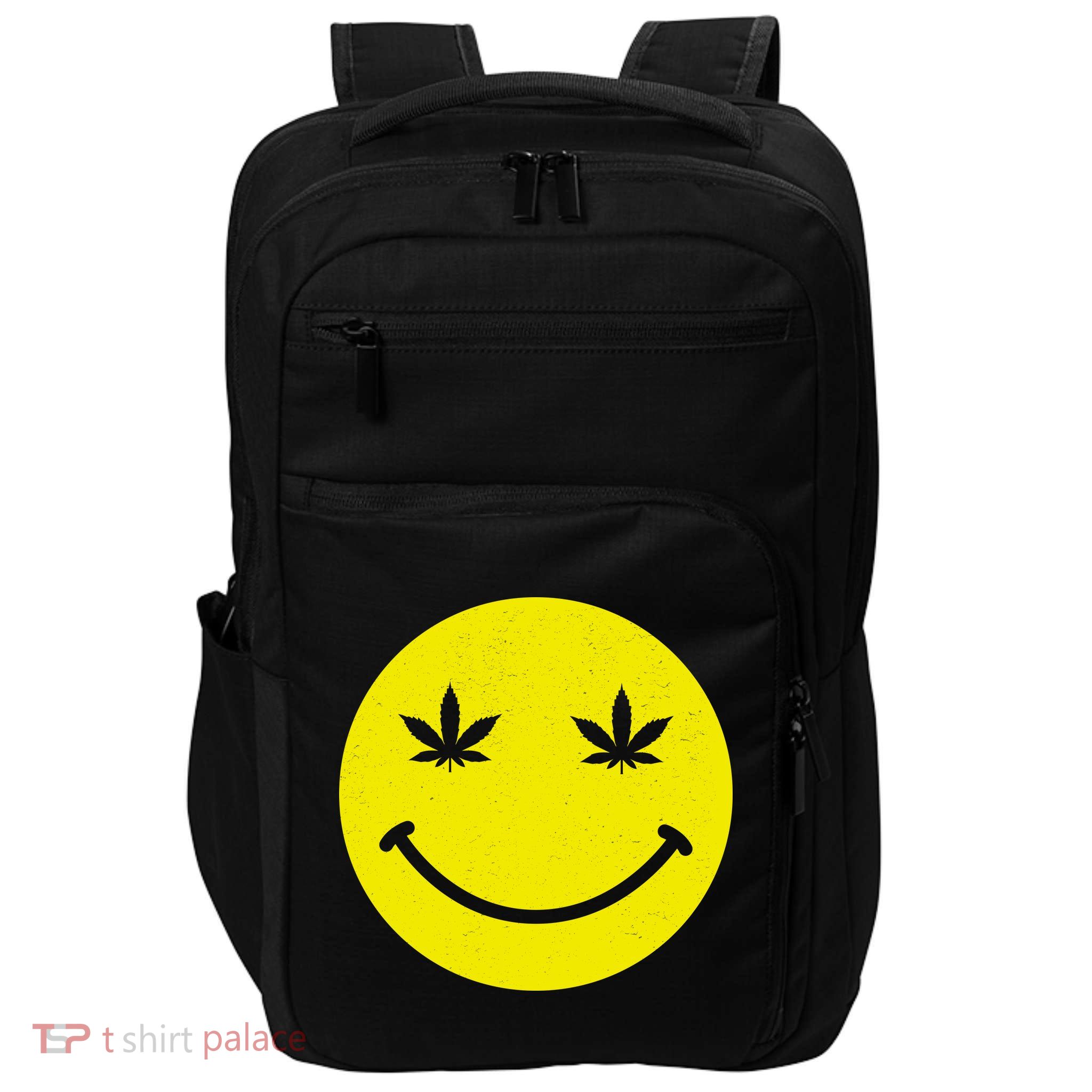 Vintage Happy Pot Smiley Face Impact Tech Backpack