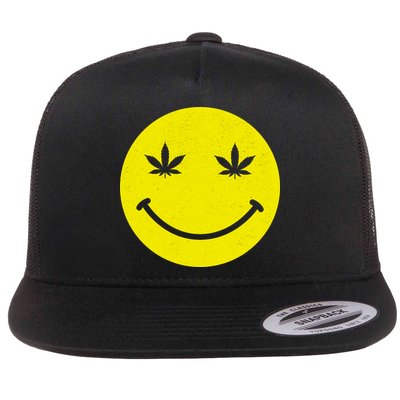 Vintage Happy Pot Smiley Face Flatbill Hat