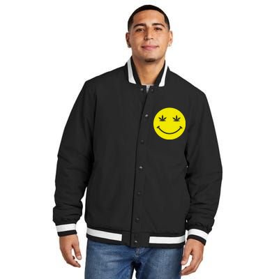 Vintage Happy Pot Smiley Face Insulated Varsity Jacket