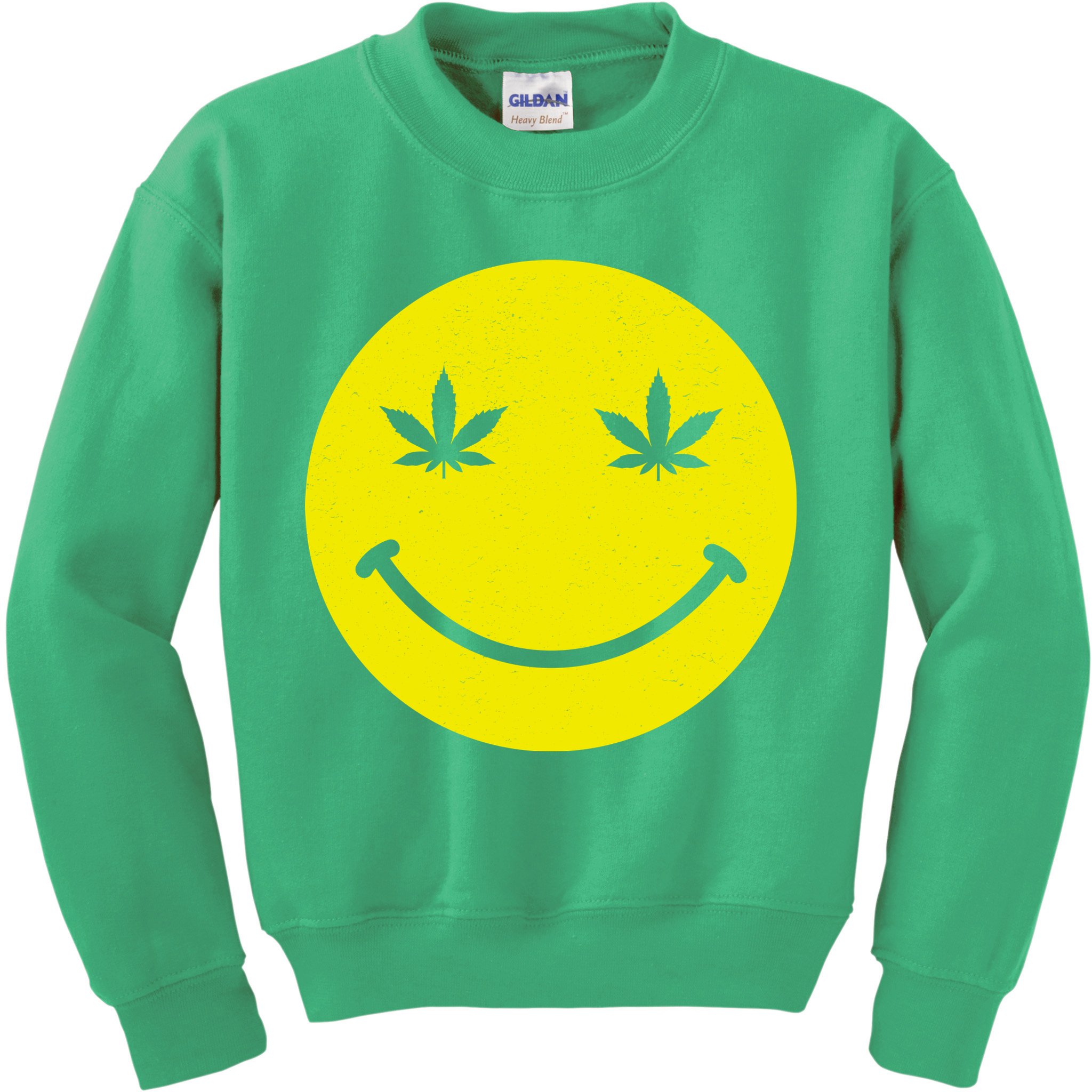 Vintage Happy Pot Smiley Face Kids Sweatshirt