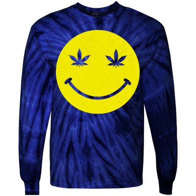 Vintage Happy Pot Smiley Face Tie-Dye Long Sleeve Shirt