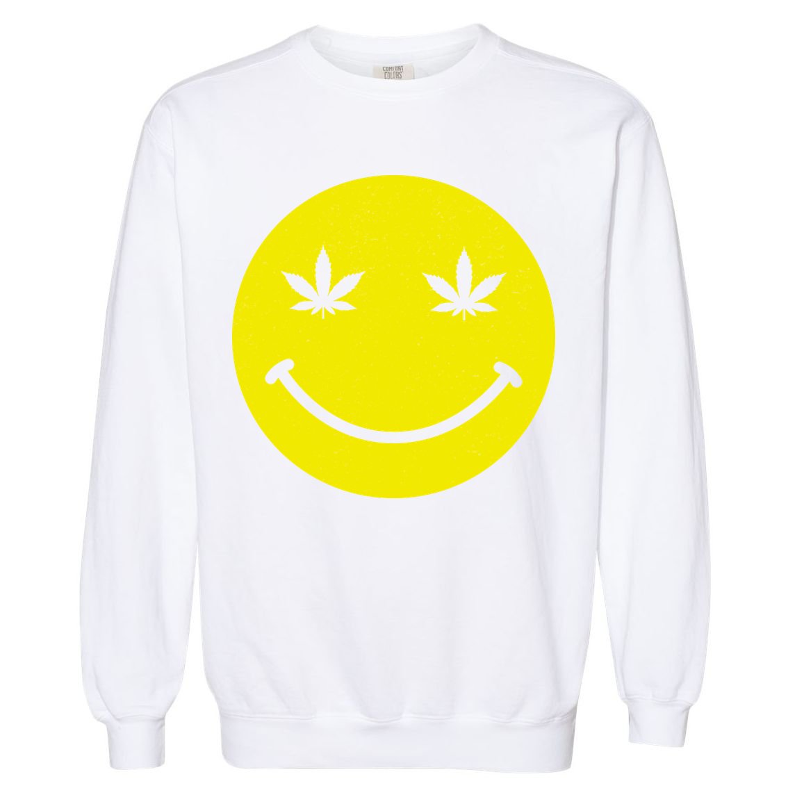 Vintage Happy Pot Smiley Face Garment-Dyed Sweatshirt