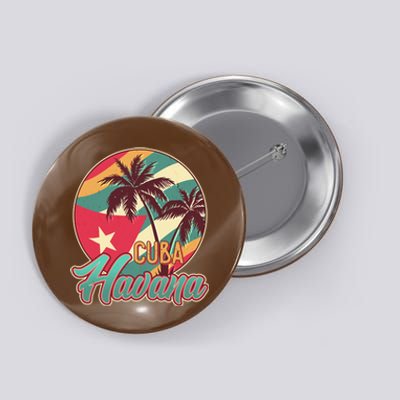 Vintage Havana Cuba Emblem  Button