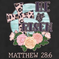 Vintage He is Risen Matthew 28:6 Floral Leopard Print Golf Towel
