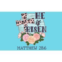 Vintage He is Risen Matthew 28:6 Floral Leopard Print Bumper Sticker