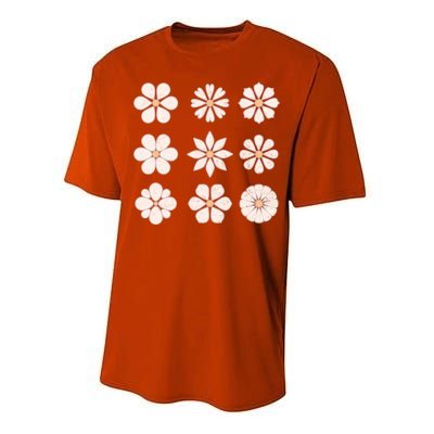 Vintage Hippie Flower Pattern Performance Sprint T-Shirt