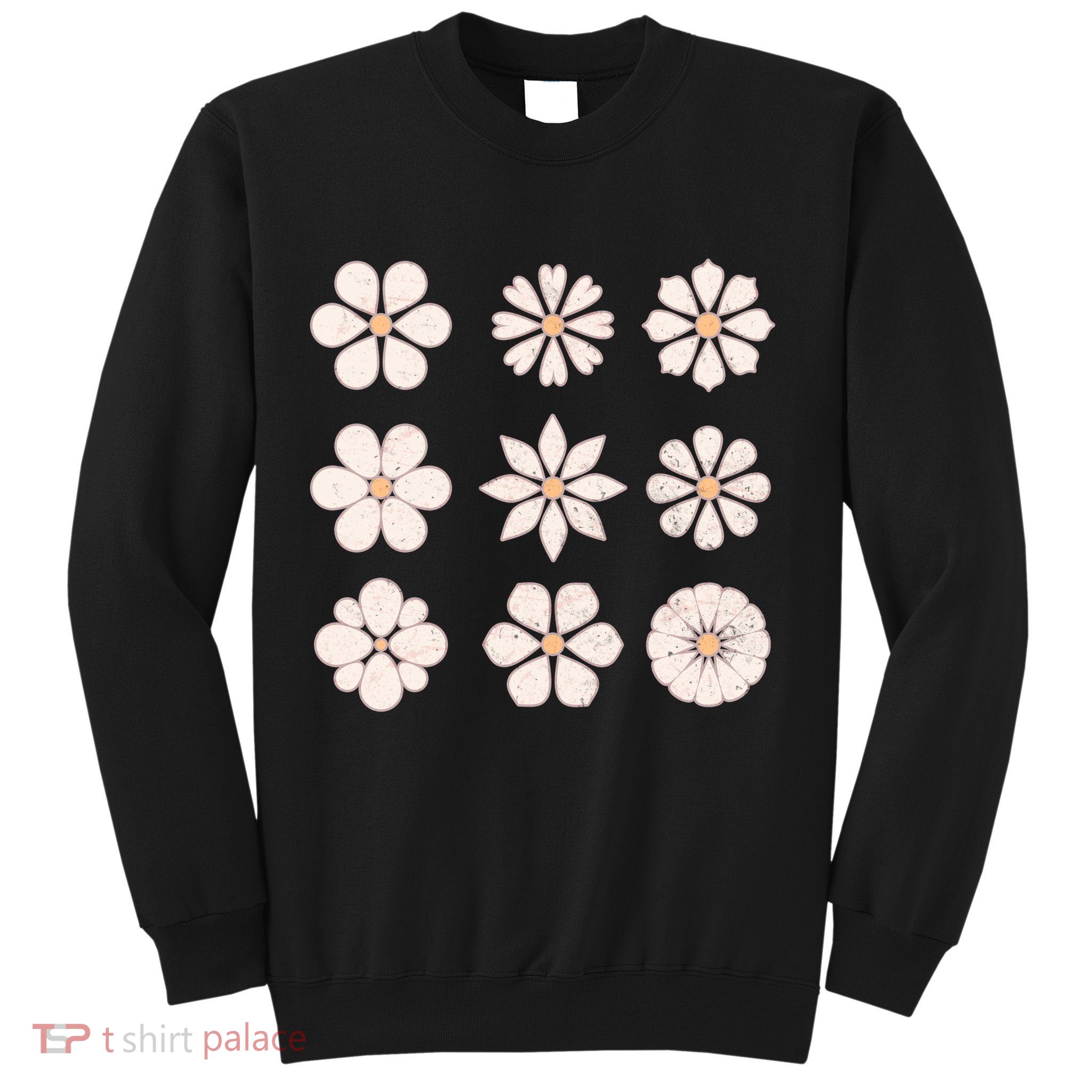 Vintage Hippie Flower Pattern Sweatshirt