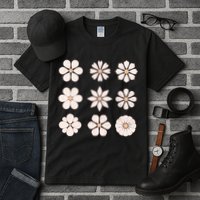Vintage Hippie Flower Pattern Tall T-Shirt