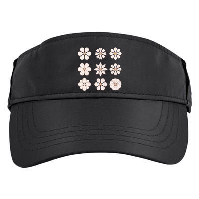 Vintage Hippie Flower Pattern Adult Drive Performance Visor