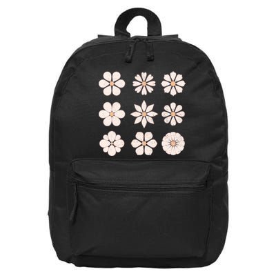 Vintage Hippie Flower Pattern 16 in Basic Backpack
