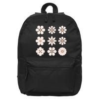 Vintage Hippie Flower Pattern 16 in Basic Backpack