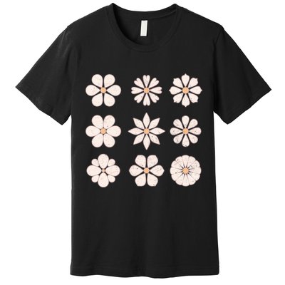 Vintage Hippie Flower Pattern Premium T-Shirt