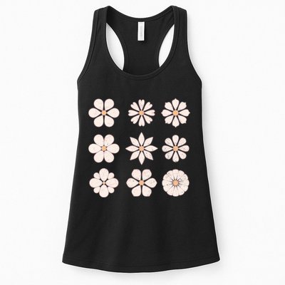 Vintage Hippie Flower Pattern Womens Tank Top