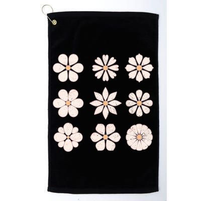 Vintage Hippie Flower Pattern Golf Towel