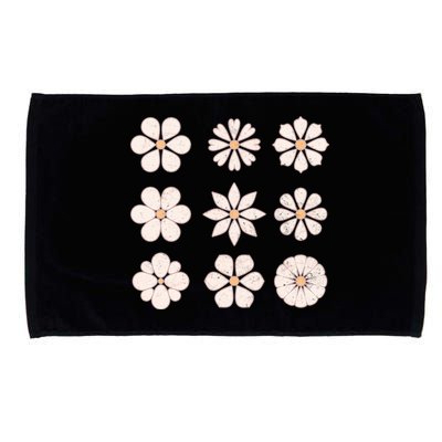 Vintage Hippie Flower Pattern Microfiber Hand Towel