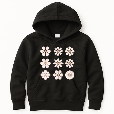 Vintage Hippie Flower Pattern Kids Hoodie