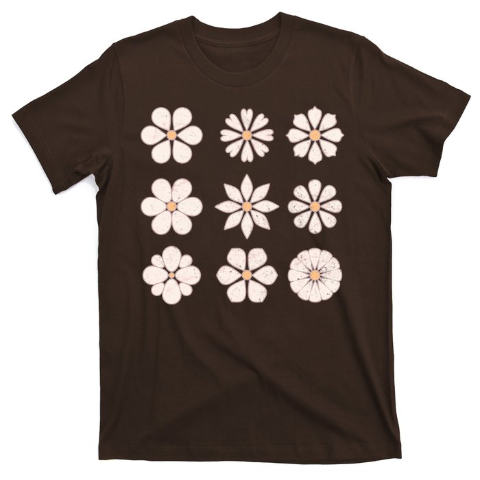 Vintage Hippie Flower Pattern T-Shirt